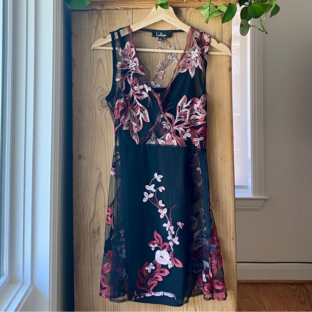 Lulu’s Sheer Floral Mini Dress